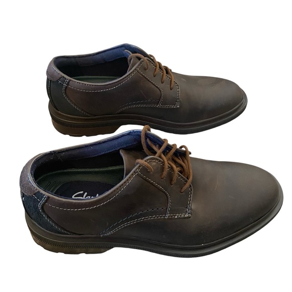 New with box Clark’s burchill derby leather upper lace up shoes men’s size 10M main image 2